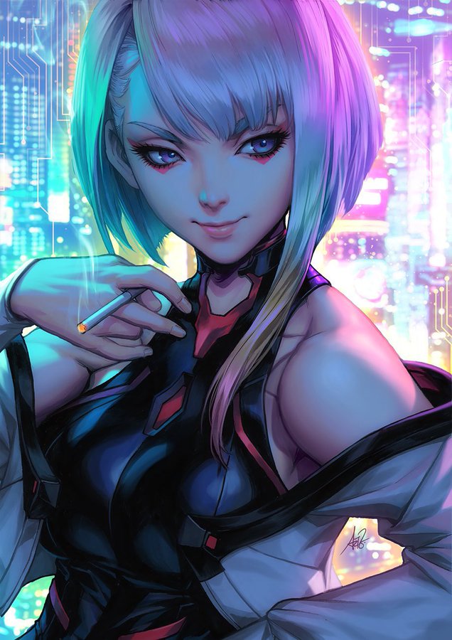 Cyberpunk X Vaporwave: Anime style - Cyberpunk Anime - Sticker | TeePublic