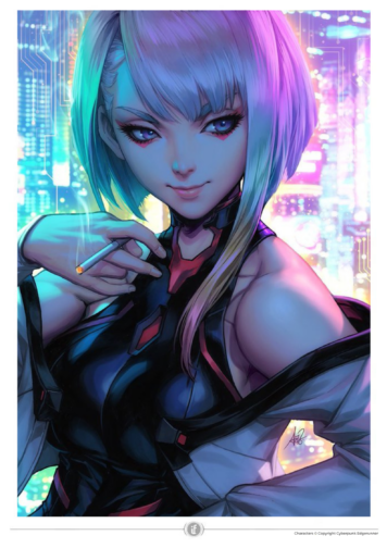 Lucy Cyberpunk Edgerunners Signed Premium Art Print